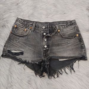 Levi's 501 Cut off Frayed Shorts Size 28 Button Up